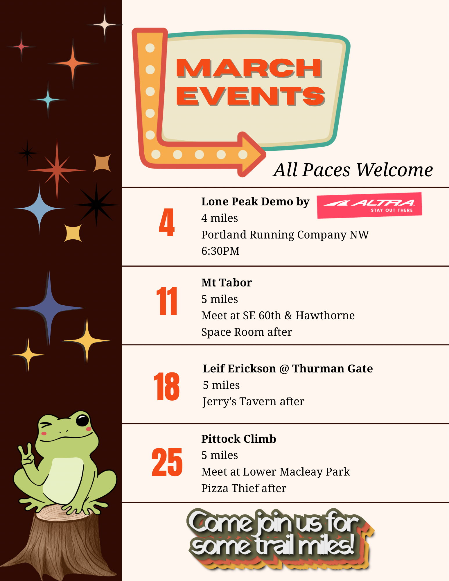 Monthly Events Calendar